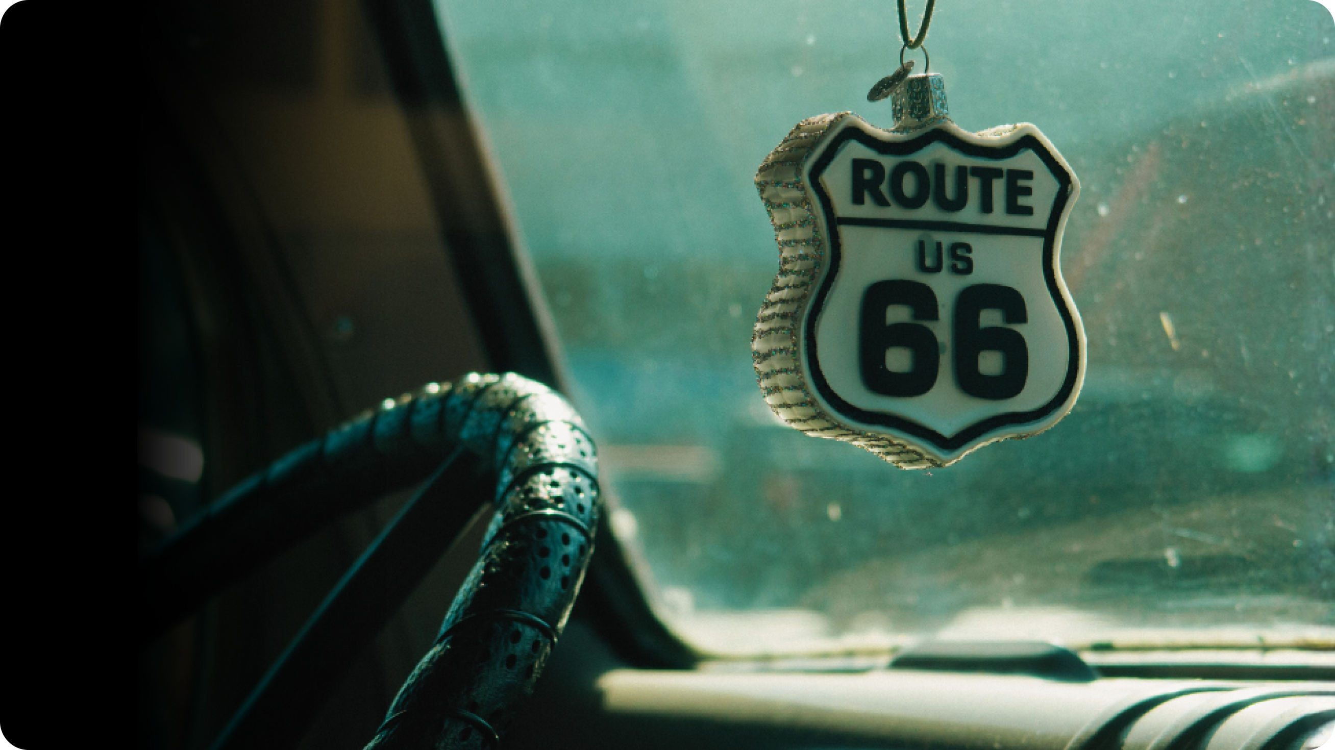 RV parked at a scenic outdoor location at sunset